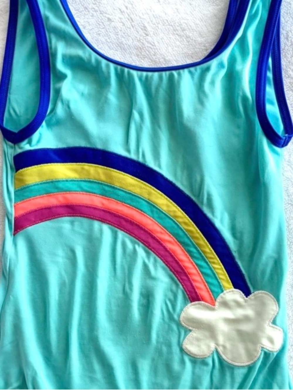 Mini Boden Rainbow Appliqué Swimsuit Aqua Blue 7–8Y / 128 cm - Picture 5 of 12